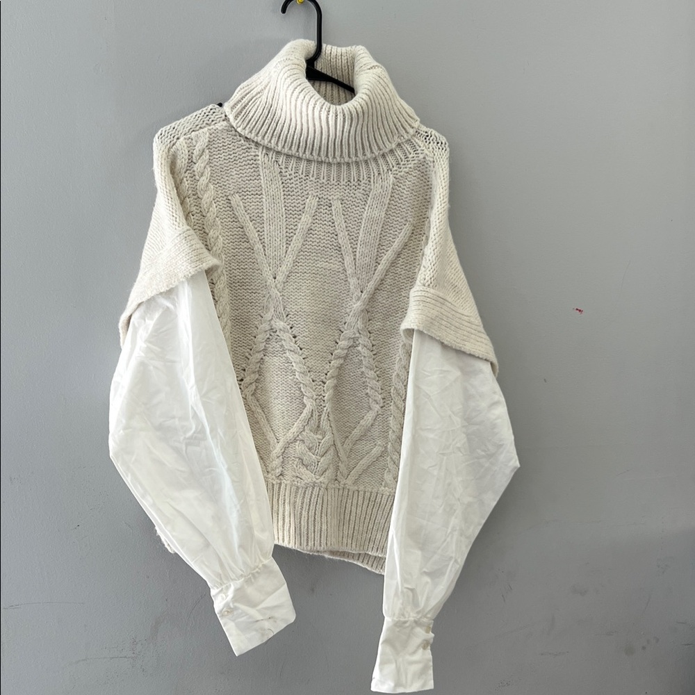 Topshop Cream Cowl Neck‎ Sweater.  CAJA. # 3